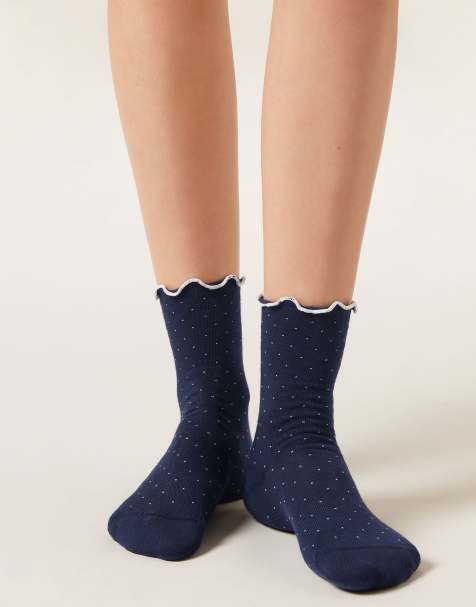 Calzedonia Micro polka dot socks in blue - view 1