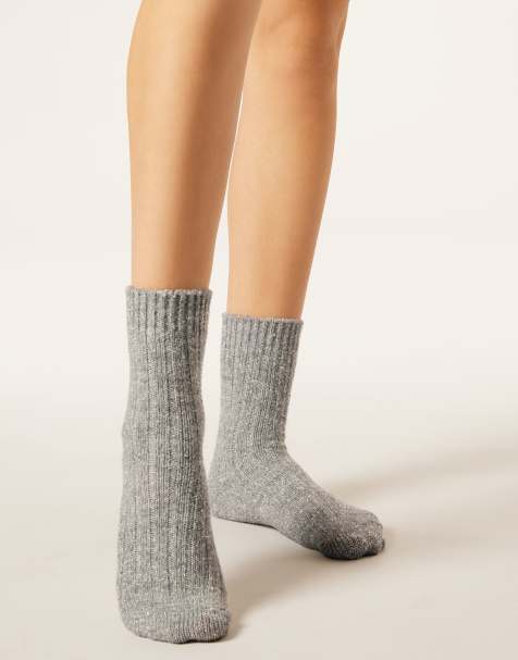Calzedonia Micro sequinned socks in grey blend - view 1