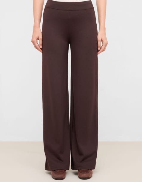 Calzedonia Milano knit palazzo trousers in brown - view 1