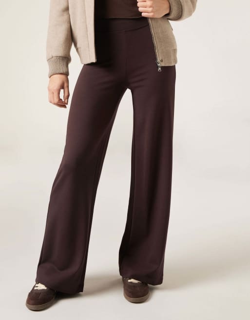 Calzedonia Milano knit palazzo trousers in brown, 4 of 5