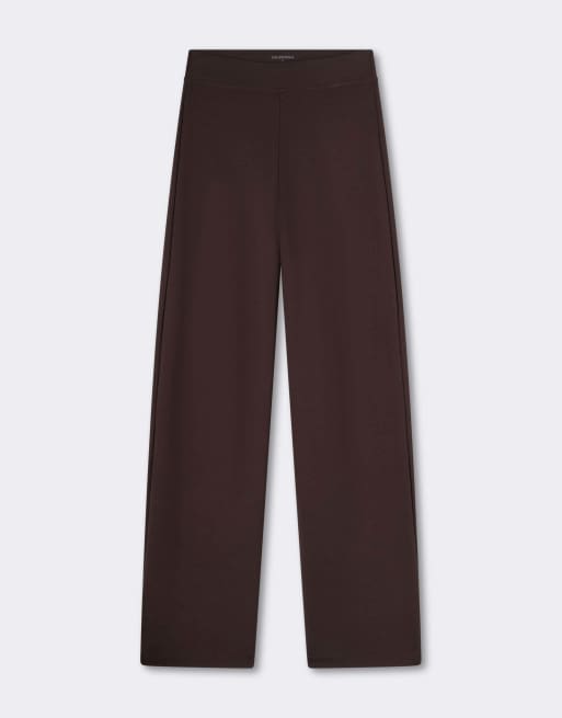 Calzedonia Milano knit palazzo trousers in brown, 5 of 5