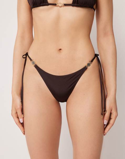 Calzedonia Minimal fit bikini thong in coco brown - view 1