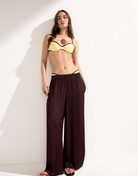 Calzedonia mix & match bicolour piping bikini in yellow meringue - view 1