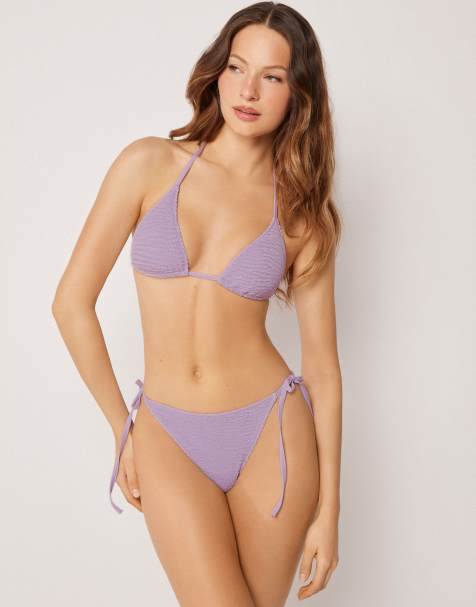 Calzedonia mix & match crinkle waves bikini in floral violet - view 1