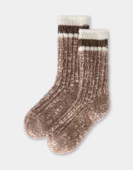 Calzedonia Mouliné wool socks in beige, 3 of 4