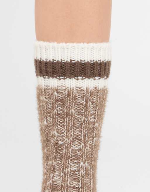 Calzedonia Mouliné wool socks in beige, 4 of 4