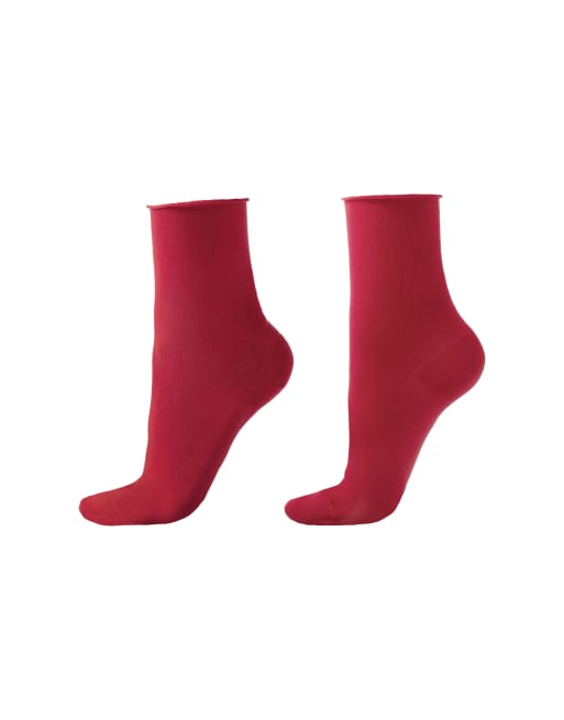 Calzedonia Non-elastic ankle socks in intense red, 4 of 4