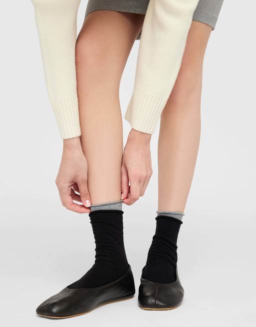 Calzedonia Non-elastic cotton ankle socks in black, 2 of 4