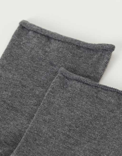 Calzedonia Non-elastic cotton ankle socks in grey blend, 4 of 4