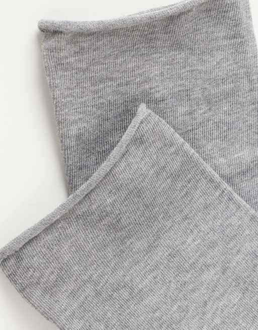 Calzedonia Non-elastic cotton ankle socks in grey, 4 of 4