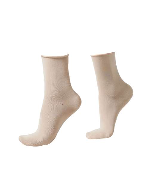 Calzedonia Non-elastic cotton ankle socks in natural ginger, 4 of 4