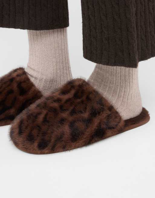Calzedonia Non-slip slippers in beige animalier, 4 of 4