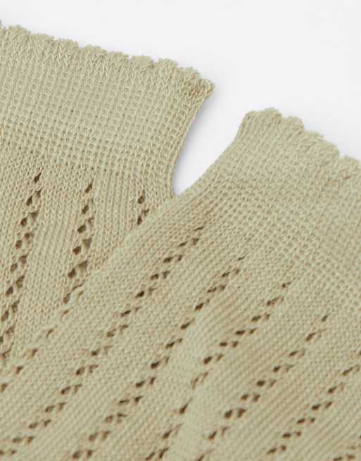 Calzedonia Openwork socks in sage green, 2 of 2