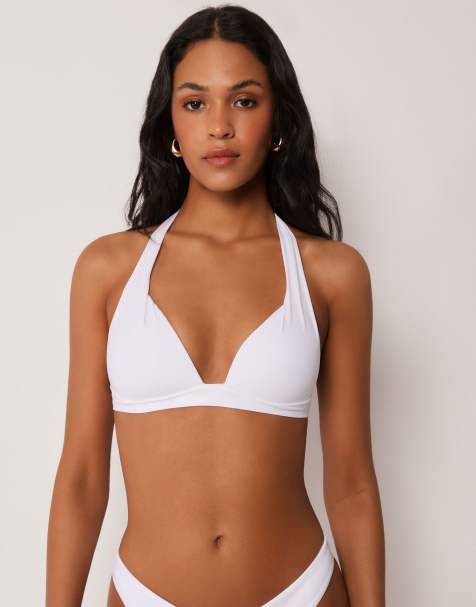 Calzedonia Padded triangle bikini top premium fit in white - view 1
