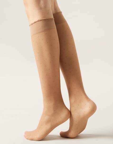 Calzedonia Patterned knee-high socks in beige 6 polka dots - view 1