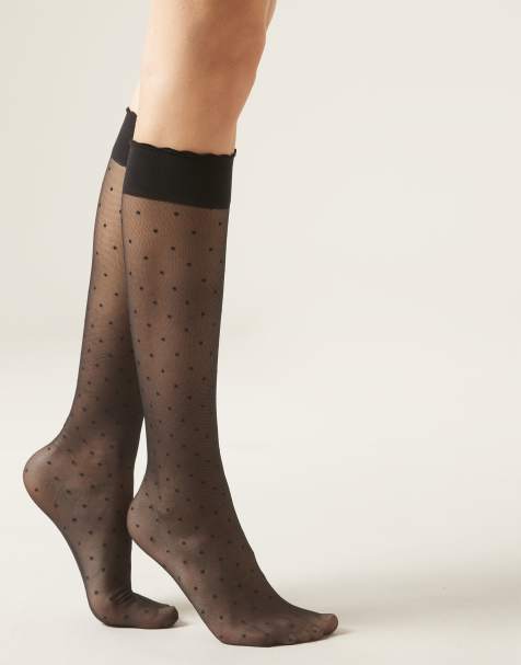 Calzedonia Patterned knee-high socks in black polka dot - view 1