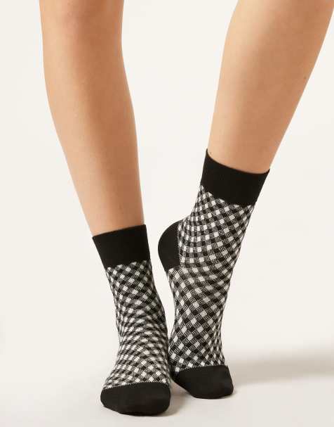 Calzedonia Patterned socks in black gingham - view 1