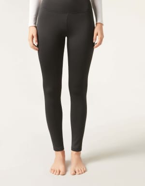 Calzedonia Plush thermal leggings in black