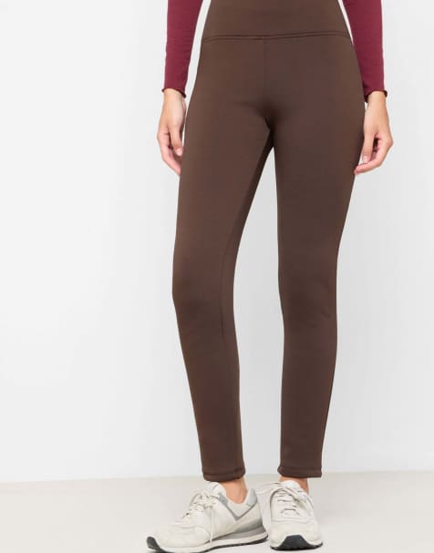 Calzedonia Plush thermal leggings in brown - view 1