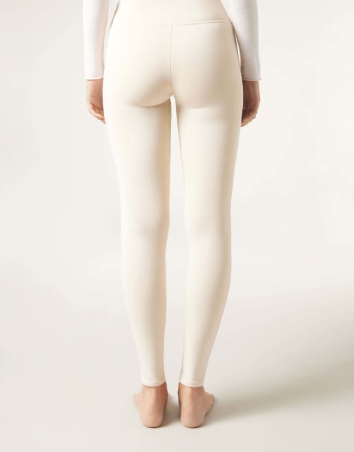 Calzedonia Plush thermal leggings in natural, 2 of 4