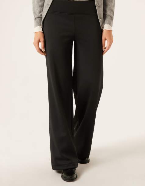 Calzedonia Plush thermal palazzo trousers in black - view 1