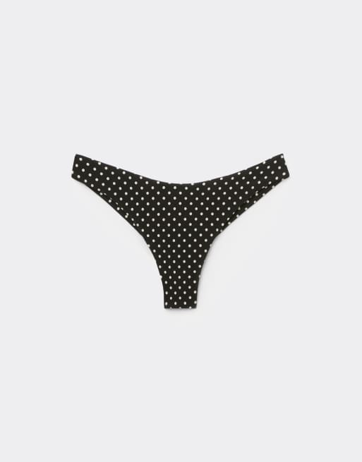 Calzedonia Polka Dot brazilian bikini bottoms in black, 5 of 5