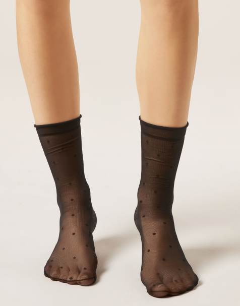 Calzedonia Polka dot sheer socks in polka dot black - view 1