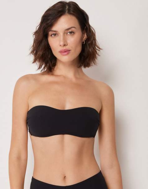 Calzedonia Premium Fit bandeau bikini top in black - view 1