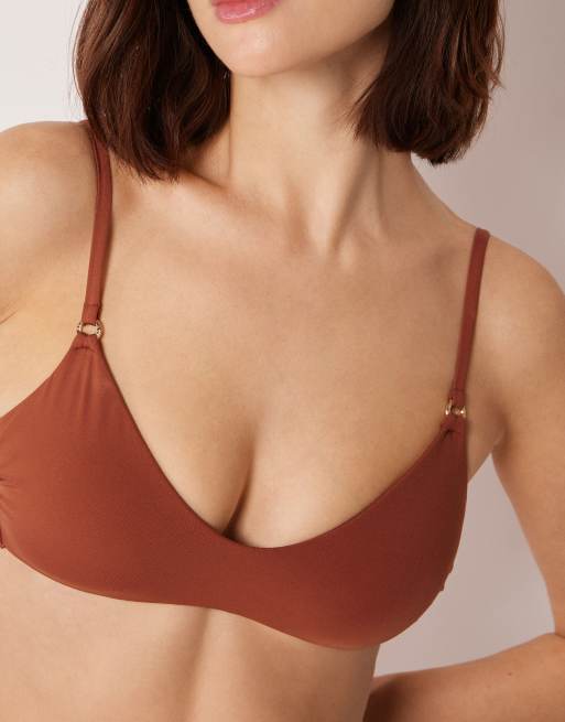 Calzedonia Premium Fit brassiere bikini top in amber brown, 3 of 4