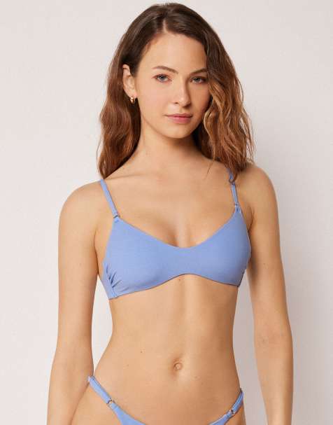 Calzedonia Premium Fit brassiere bikini top in powder blue - view 1