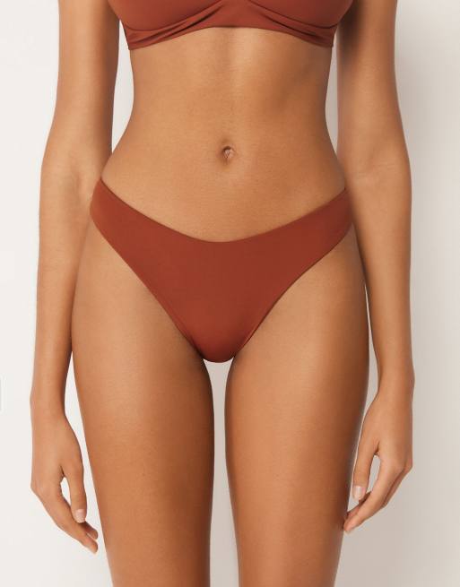 Calzedonia mix & match premium fit bikini in amber brown, 3 of 6