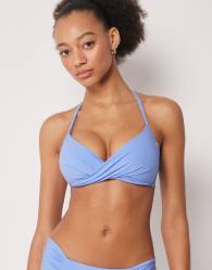 Calzedonia Premium Fit graduated triangle bikini top in powder blue