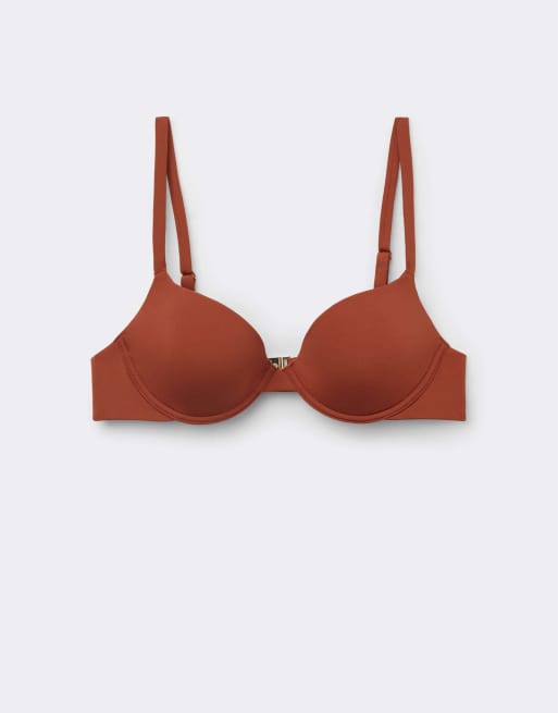 Calzedonia Premium Fit push up bikini top in amber brown, 5 of 5