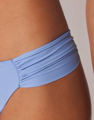 Calzedonia Premium Fit ruched brazilian bikini bottom in powder blue