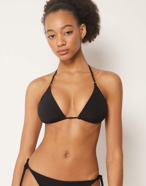 Calzedonia Premium Fit triangle bikini top in black - view 1