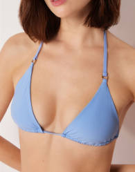 Calzedonia Premium Fit triangle bikini top in powder blue