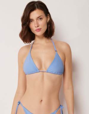 Calzedonia Premium Fit triangle bikini top in powder blue