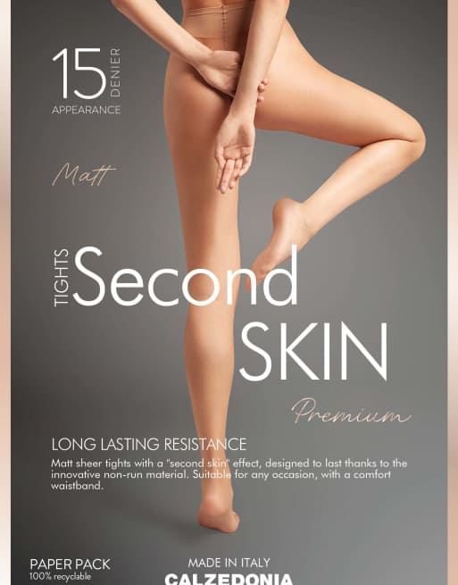 Calzedonia Premium matt second skin 15 den tights in bronze, 5 of 5