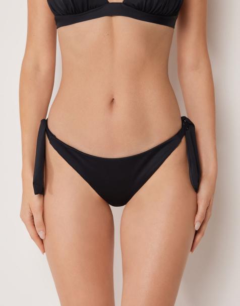 Calzedonia Premium sculpt tie bikini bottoms in black - view 1