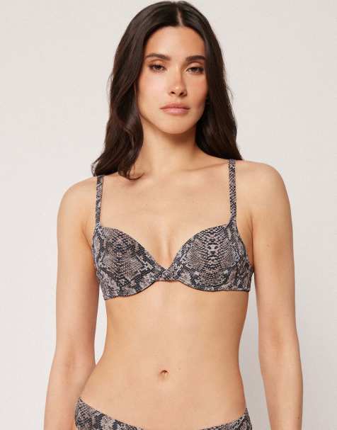 Calzedonia Push-up bikini top classic snake in brown