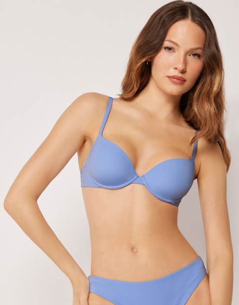 Calzedonia Premium Fit push up bikini top in powder blue