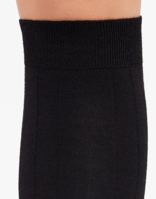 Calzedonia Ribbed long socks in black, 4 of 4