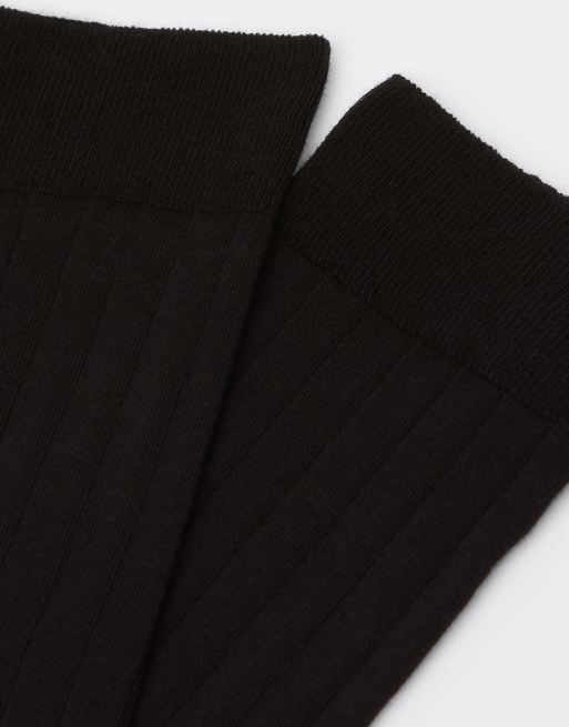 Calzedonia Ribbed mid-calf socks in black, 2 of 2