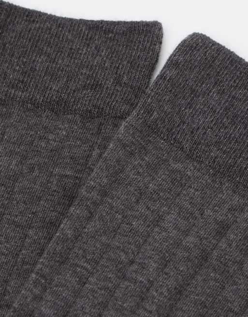 Calzedonia Ribbed mid-calf socks in melange grey, 2 of 2