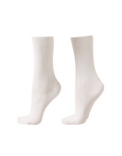 Calzedonia Ribbed mid-calf socks in white, 4 of 4