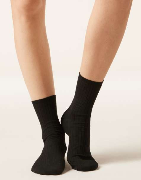 Calzedonia Ribbed short socks in black - view 1