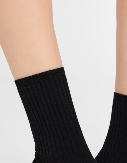 Calzedonia Ribbed short socks in black, 4 of 4