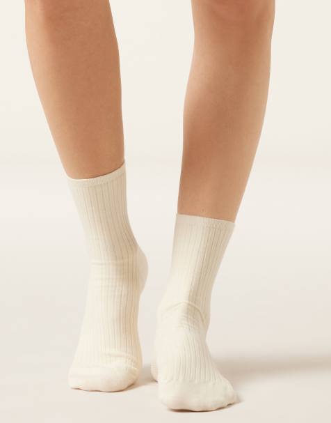 Calzedonia Ribbed short socks in milk - view 1