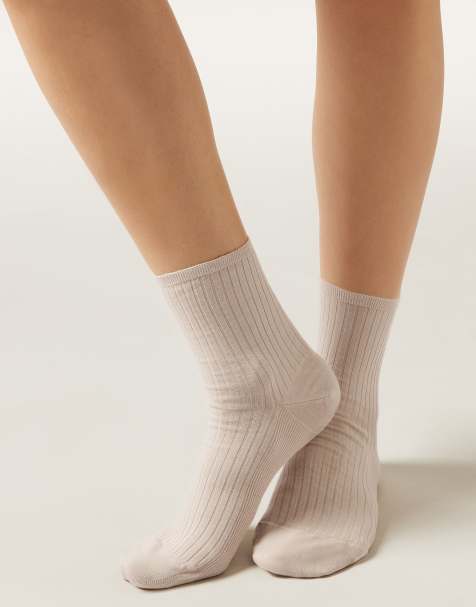 Calzedonia Ribbed short socks in natural ginger - view 1