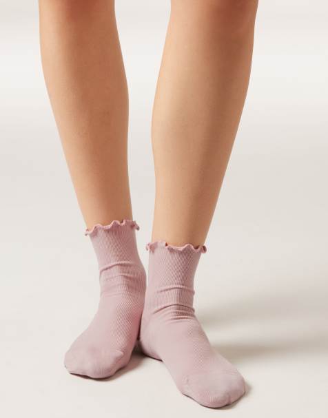 Calzedonia Ribbed socks in antique pink - view 1